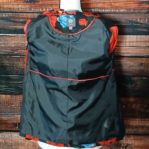 Vince Camuto Blazer Jacket 4 Petite Floral Rose Print - Picture 8 of 10